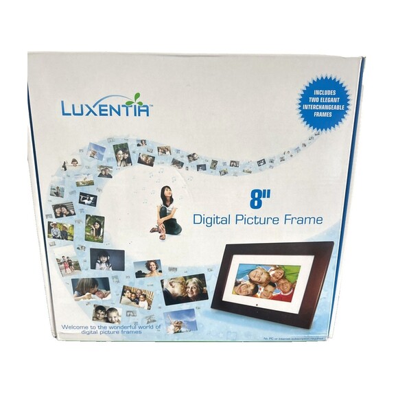LUXENTIA 8" DIGITAL PICTURE FRAME PHOTOS DPF080WL NEW - Picture 2 of 8